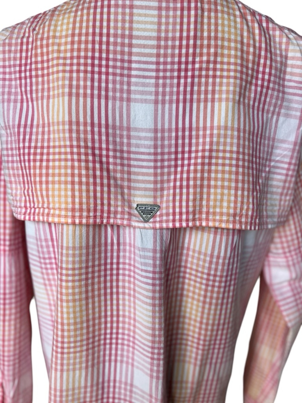Columbia PFG Super Bonehead Shirt Womens Large Pink Plaid Fishing Button Up - Picture 5 of 8